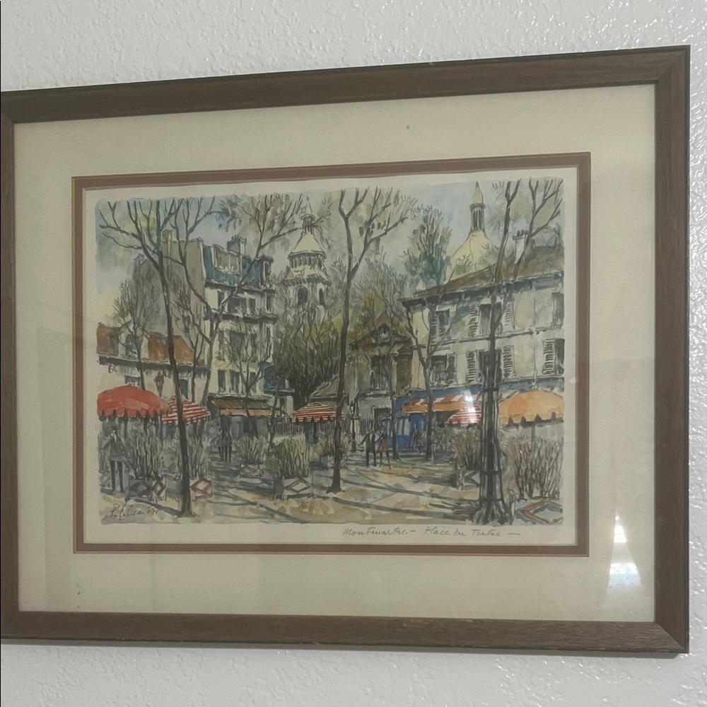 Framed French Landscape Art Original signed by Artist